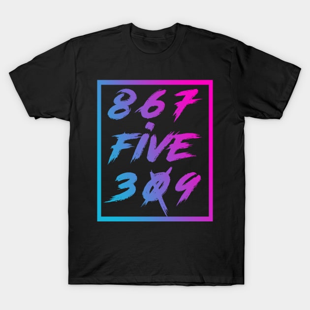 8675309 Funny Nostalgic 80s Music T-Shirt by Visual Vibes